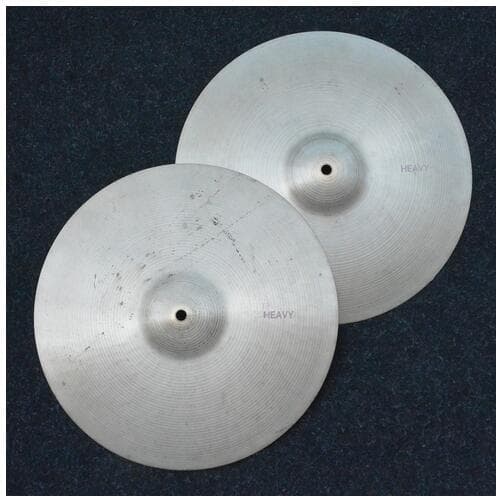 Paiste 14" Formula 602 Black / Red Print Heavy Pre Serial 70's Hi-Hat Cymbals