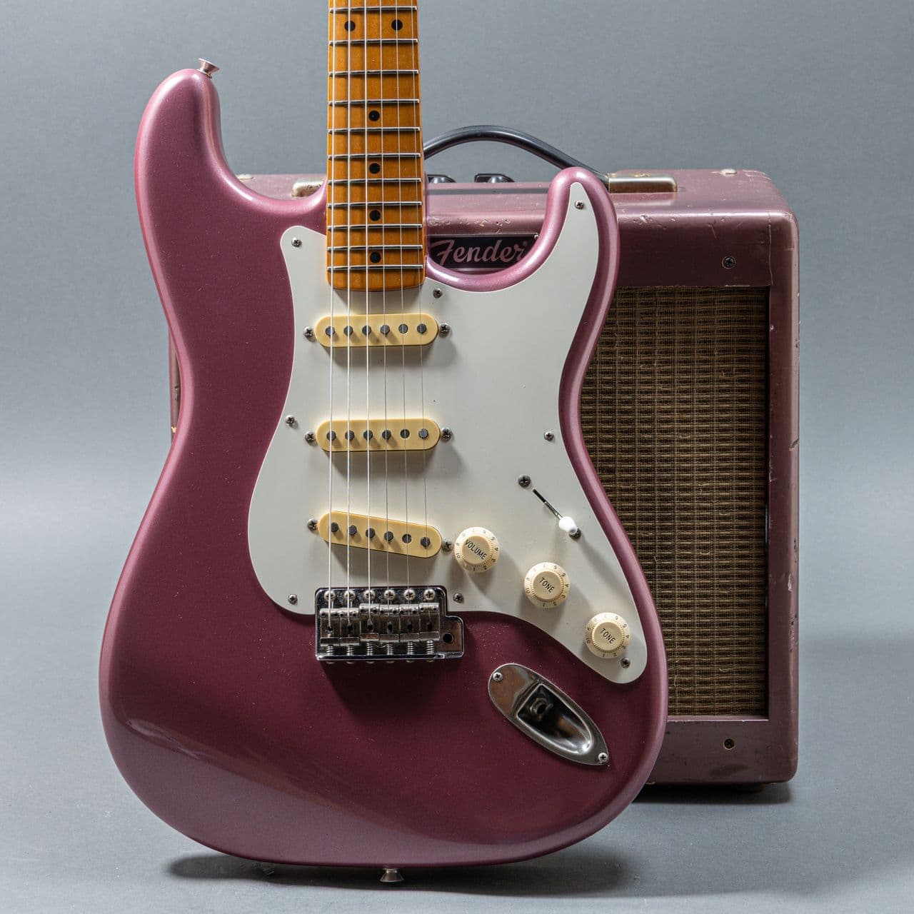 Fender 54 Style Stratocaster Refin with matching Amp 1989, Purple Refin