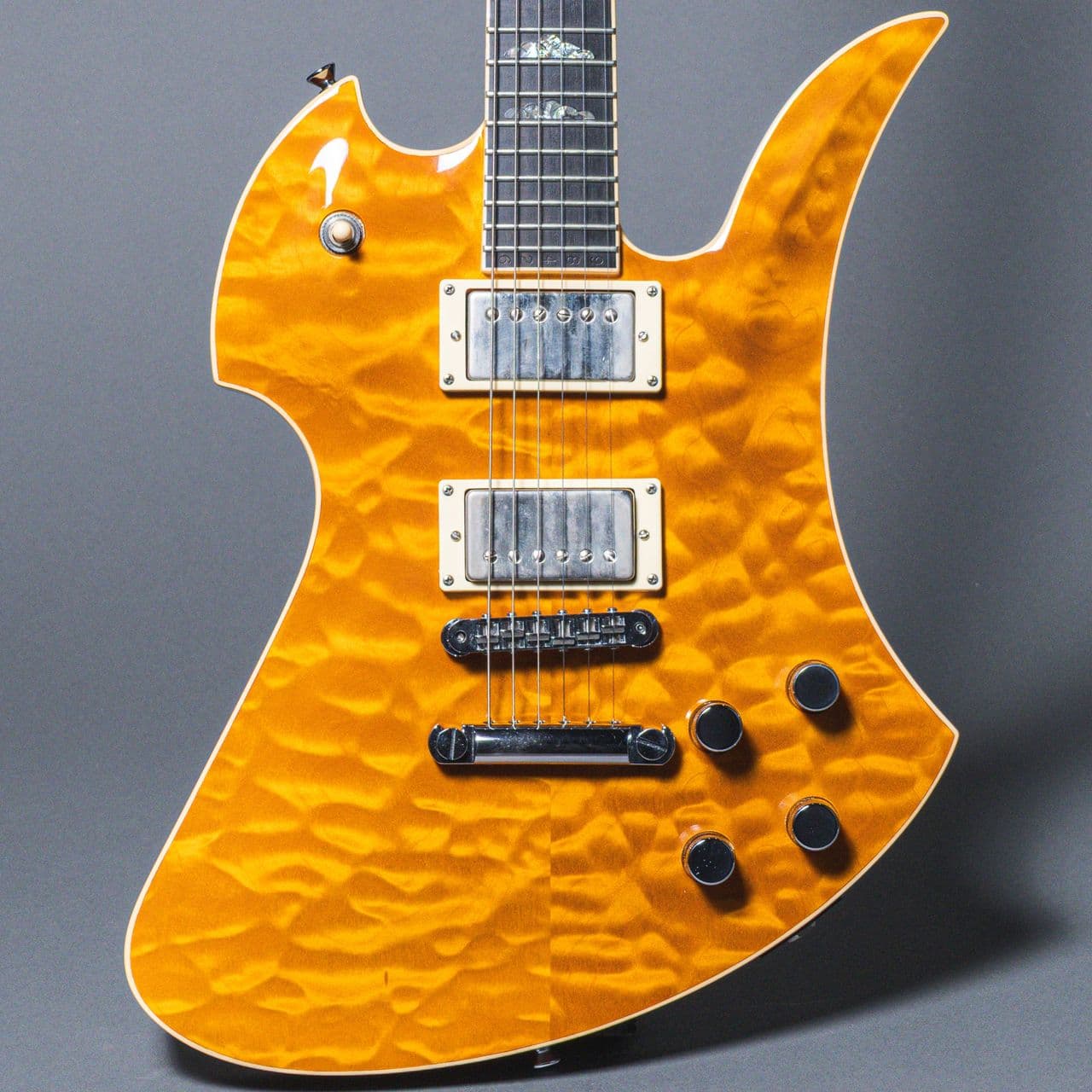 BC Rich USA Custom Shop Mockingbird Carved Top Signed by Bernie Rico 1999, Amber