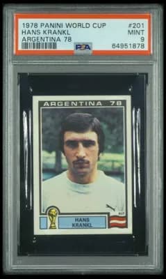 PSA weltweites EINZELSTÜCK Hans KRANKL PSA 9 Held von Cordoba Panini Sticker Rapid Barcelona wie Messie
