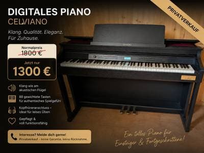 Casio Celviano AP-710 BK - Oberklasse-Digitalpiano mit C. Bechstein Klang