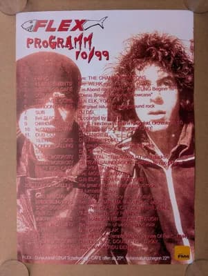 Flex Wien Programmplakat 10/99, Underground Kulturgeschichte, Techno, Drum'n'Bass, Jungle, Electronic, Alternative, FM4