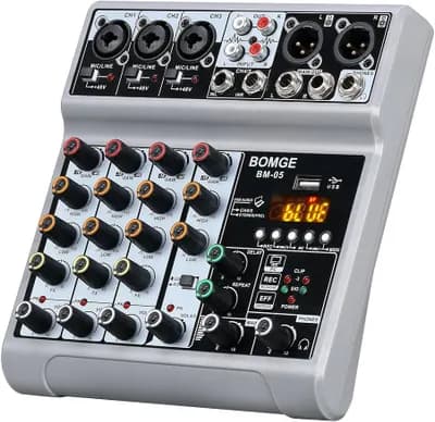 BOMGE Audio-Mixer 5-Kanal Mischpult digital NEU