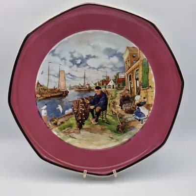 Royal Schwabap Wandteller 27 cm mit Silberrand Zierteller Holland 1984