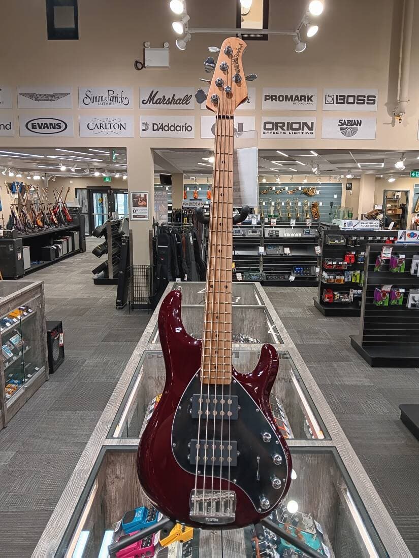 Ernie Ball Music Man - StingRay5 Special 5 HH 5-String Electric Bass with Case - Oxblood