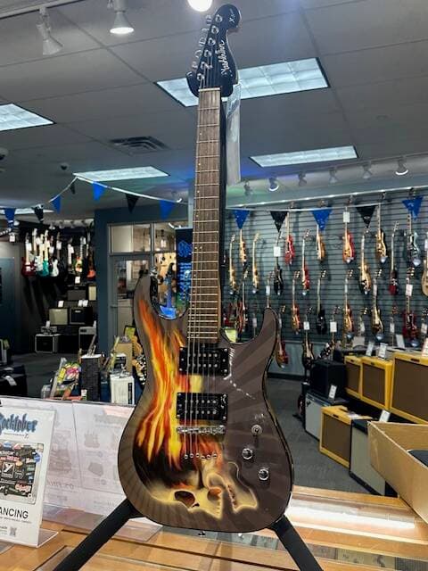 Washburn X-Series Flaming Skull