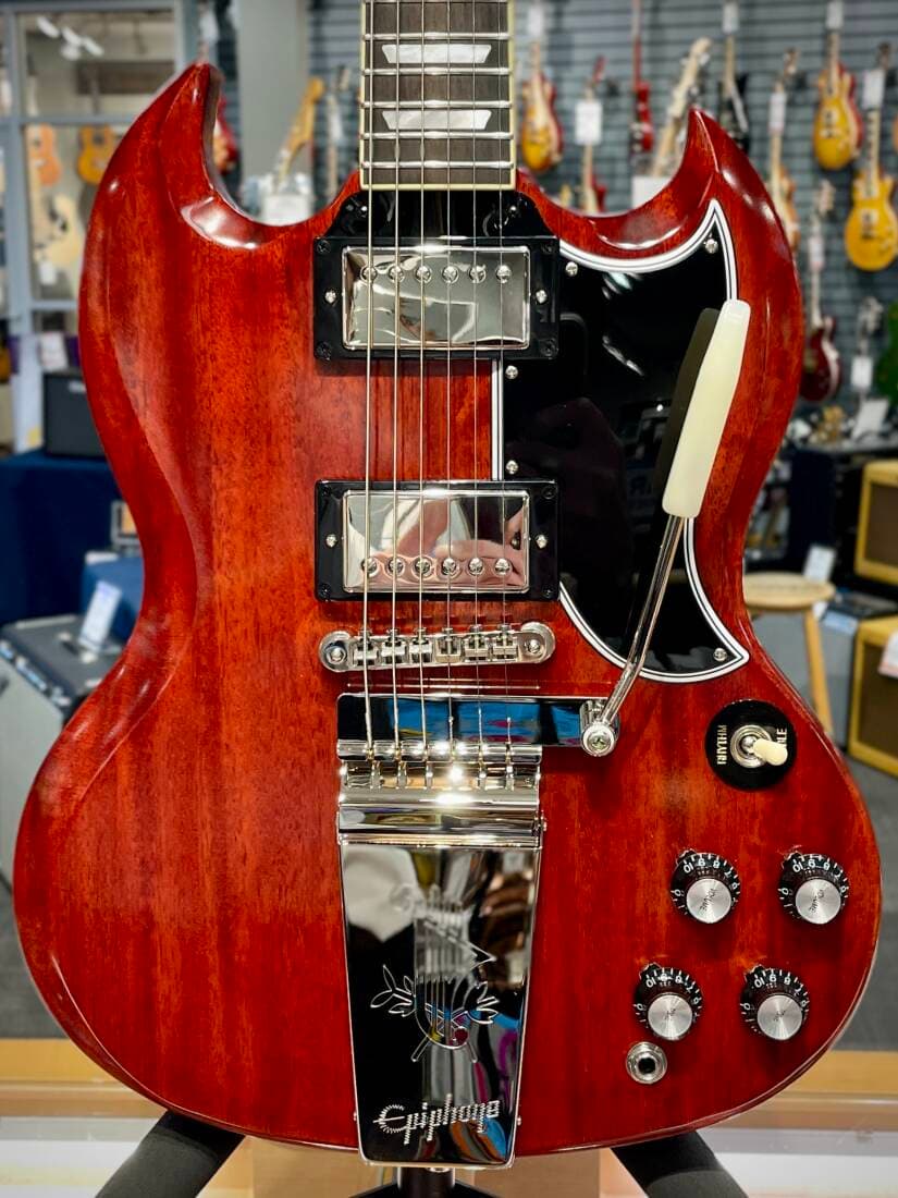 Epiphone - 1964 SG Standard Reissue with Maestro Vibrola Electric Guitar - Cherry Red