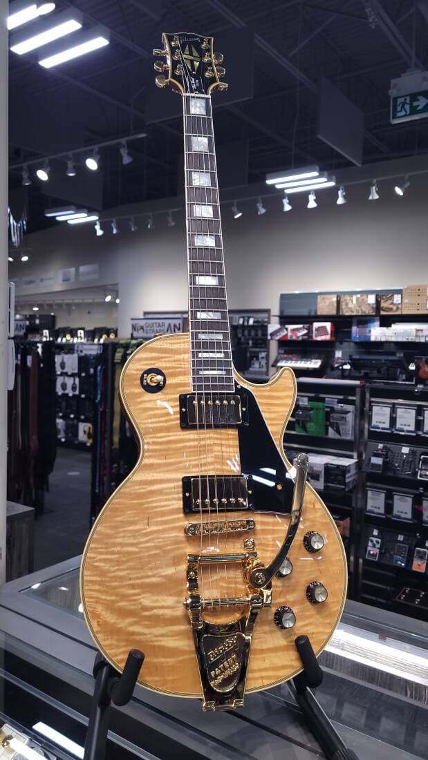 Gibson Custom Shop - Les Paul Custom Figured Top Electric Guitar with Bigsby - Antique Natural