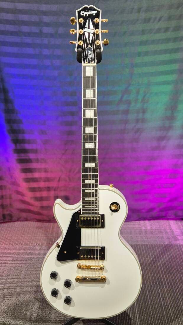 Epiphone - Les Paul Custom (mod�le gaucher, fini blanc alpin)