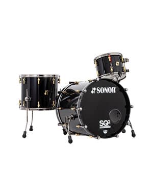 Sonor SQ2 Maple Drum Kit, Jet Black Lacquer w/Gold Fittings