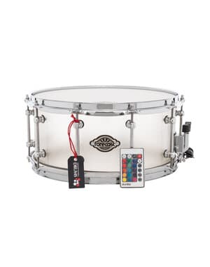 Forecast 14" x 6.5" Acrylic Snare Drum, Frosted Sparkle w/LED Lights