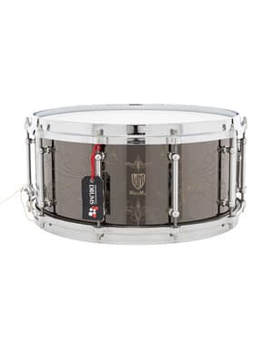 WorldMax 14" x 6.5" Engraved Black Nickel Over Brass Snare Drum