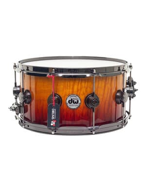 DW Collectors 14" x 7" Maple Snare Drum, Exotic Amber to Rich Red Tobacco Fade