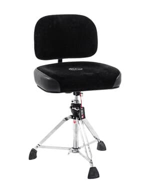 Roc n Soc Square Top Drum Stool & Backrest, Black w/Gibraltar B9608 Base