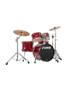 Sonor AQX 20" Drum Kit, Red Moon Sparkle w/Hardware & Cymbals