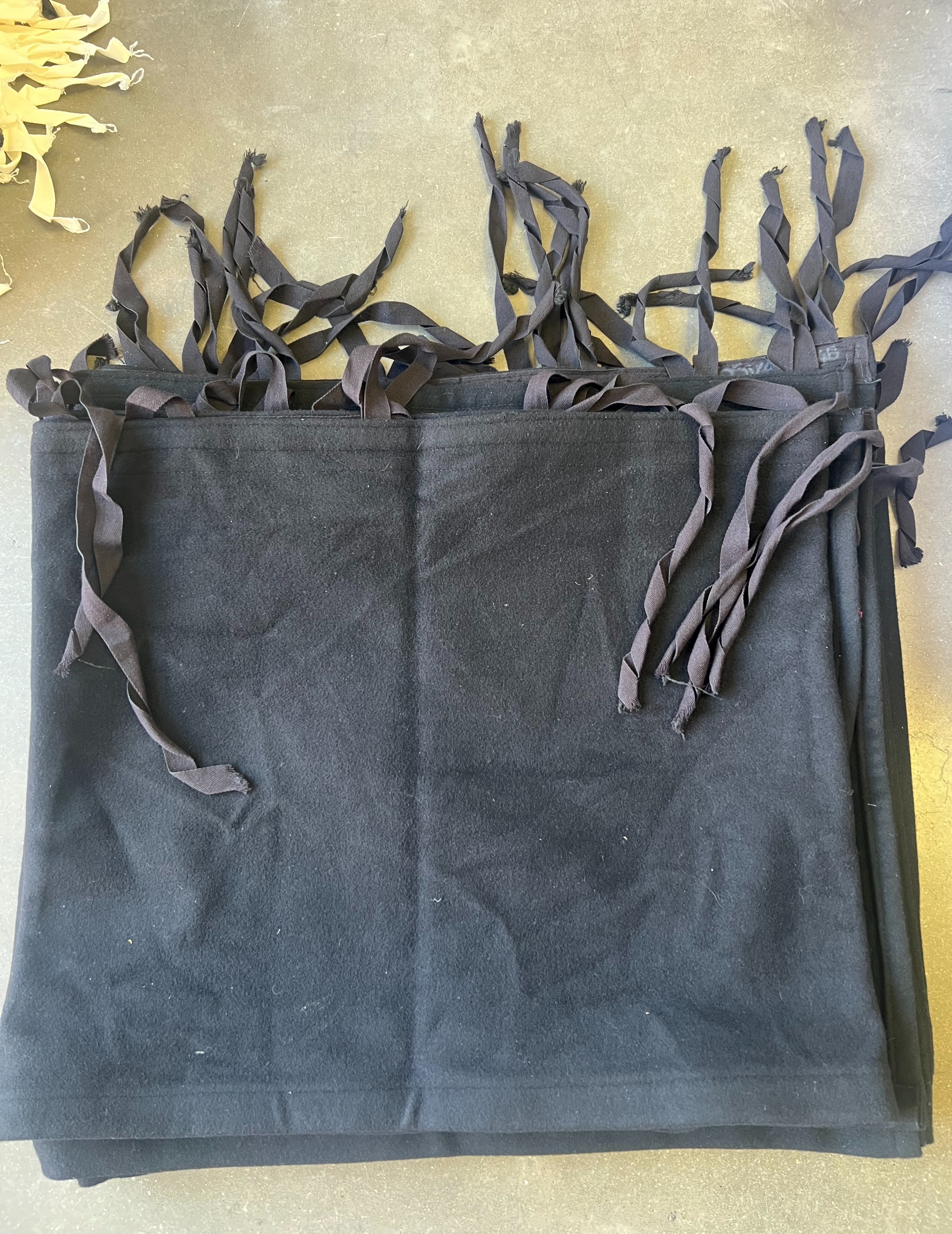 Job Lot 5x Black Serge Wool Truss Borders / Valance - West Sussex