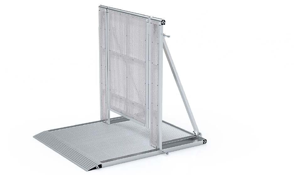 10x Stage Pit Barrier with Door and Cable Duct 1m - Aluminium - Cheshire