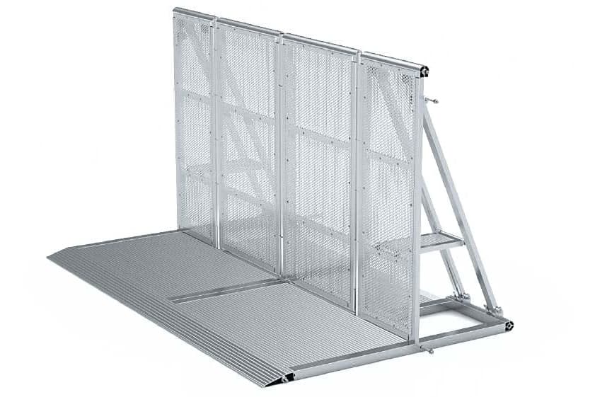 2x Stage Pit Barrier Emergency Gate (Two Pieces Foldable) - Aluminium - Cheshire