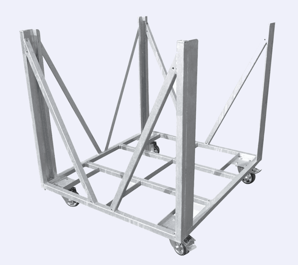 10x Stage Pit Barrier Trolley For Straight 1m Elements - Takes 10 Folded - Cheshire