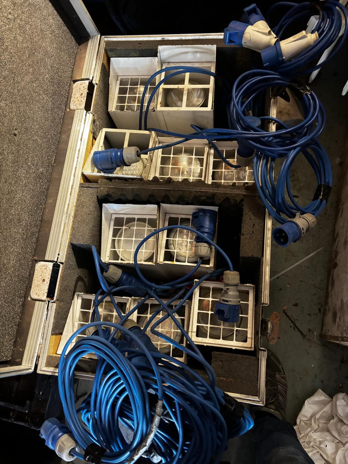 10x Uplighters With Wheeled Flight Case - Cambridgeshire