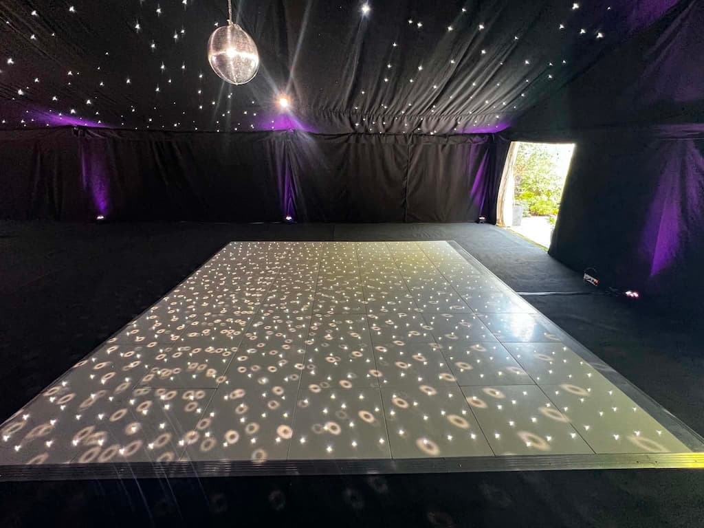 PFM 16ft x 16ft White LED Dance Floor - Essex