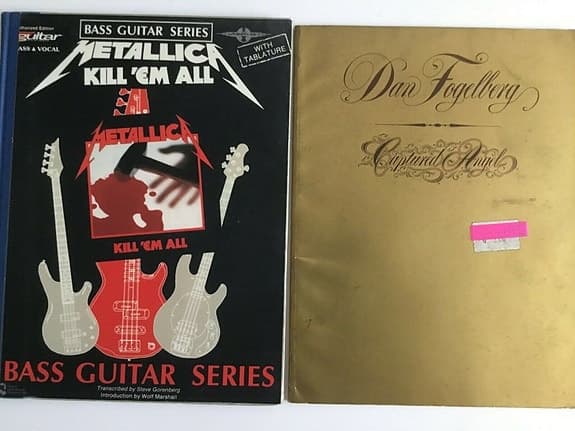 Diverse rock,rytmisk og folke- 1) Metallica kill ’em all, bass guitar series...