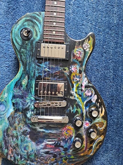 GIBSON Les Paul Special USA. Roadworn. Håndmalt av kunstner Mai Britt Kjeserud.