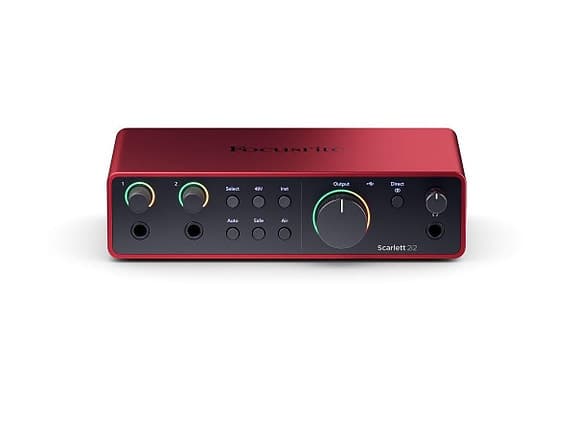 Focusrite Scarlett 2i2 Gen4 | USB-lydkort, 2 inn/2 ut