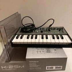 Roland SH-01A Sound Module och Roland K-25M Keyboard Unit samt decksaver