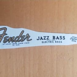 Fender Jazz bass 62 vattendekal