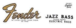 Fender Jazz bass 62-66 vattendekal