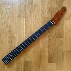 Telecaster Electric Guitar Neck Tiger Flame Rosewood – 22 Frets - Left Hand