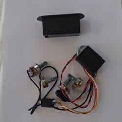 Gitarr elektronik kit med potentiometrar och kablar