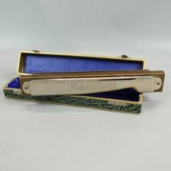 Vintage Hohner "Rheingold" Munspel i Originalt Grönt Fodral