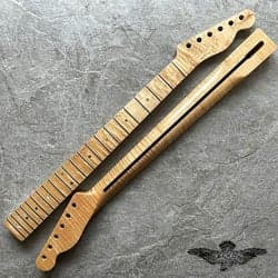 Tele Natural Flame Maple Guitar Neck – 21-Fret, Gloss Finish