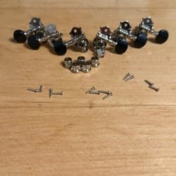 Grover 3 x 3 nickel med svart knappar gitarr stämskruvar krom luthier reparation