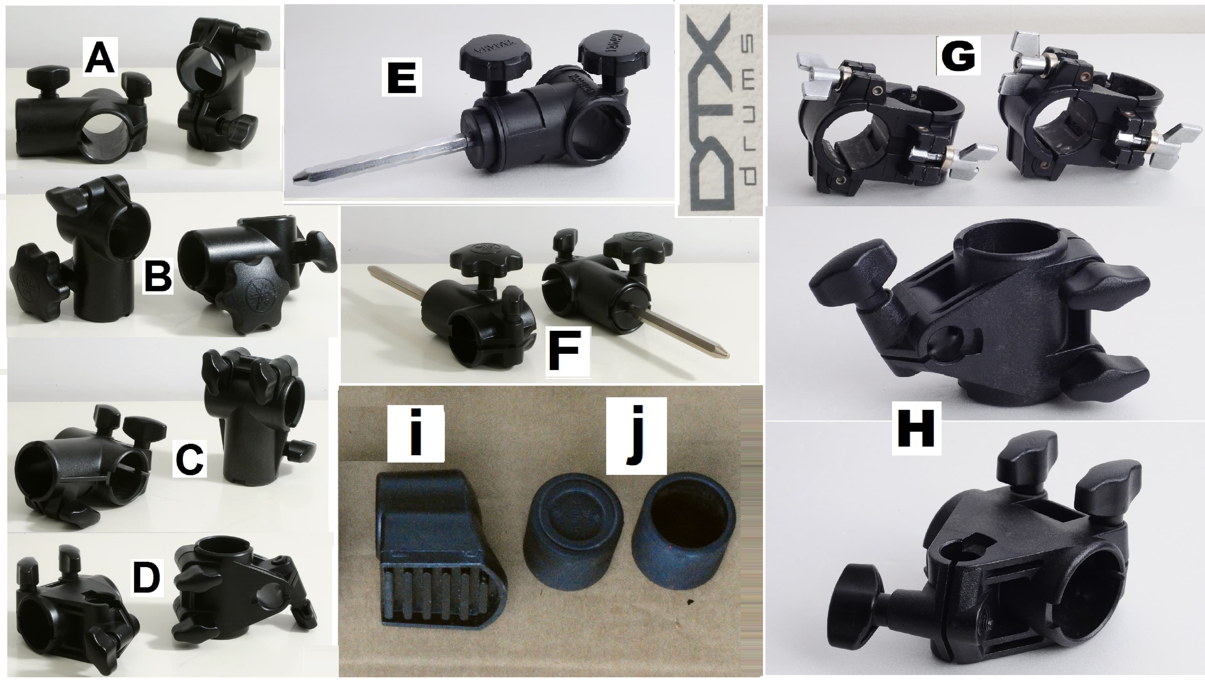 Supports toms , clamps et accessoires pour rack batterie éléctronique YAMAHA