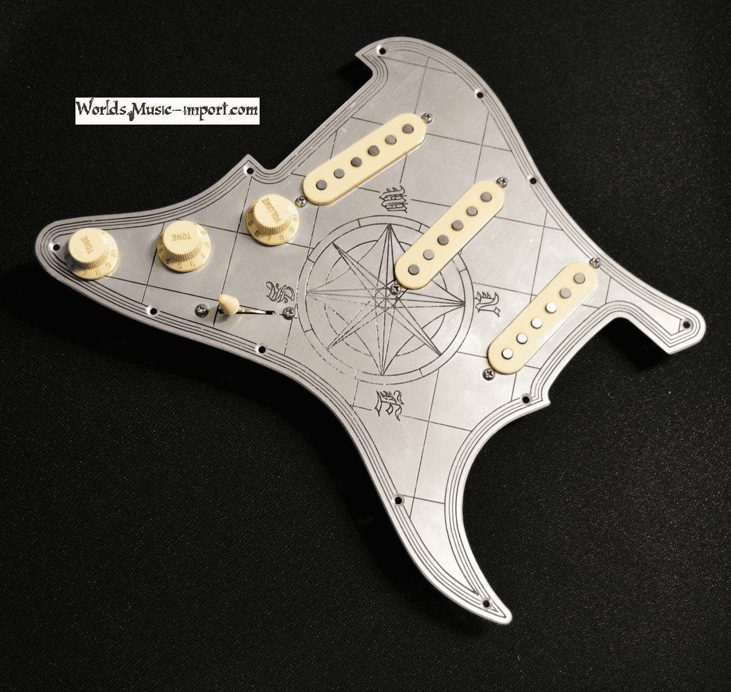 Plaque stratocaster Aluminium B,W & R Japan David Allen