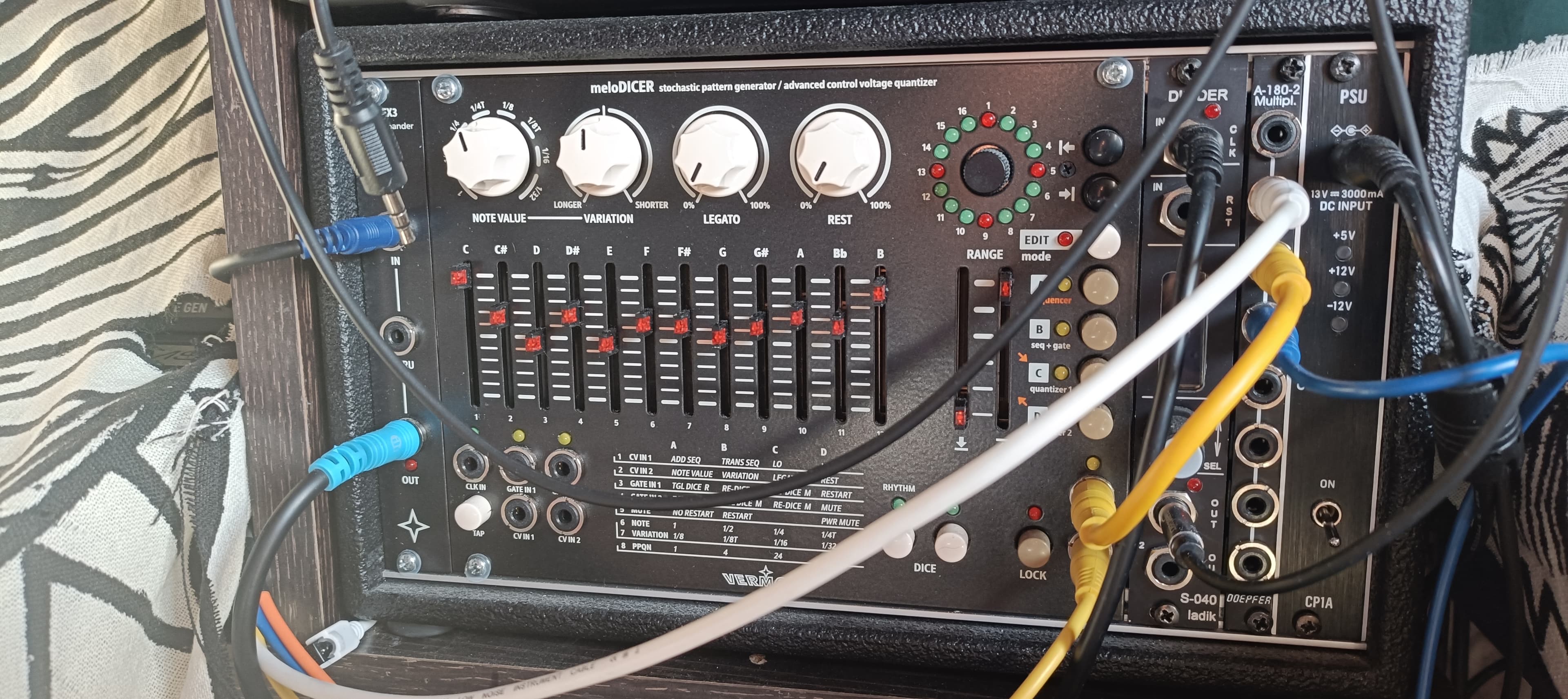 Melodicer + rack + modules