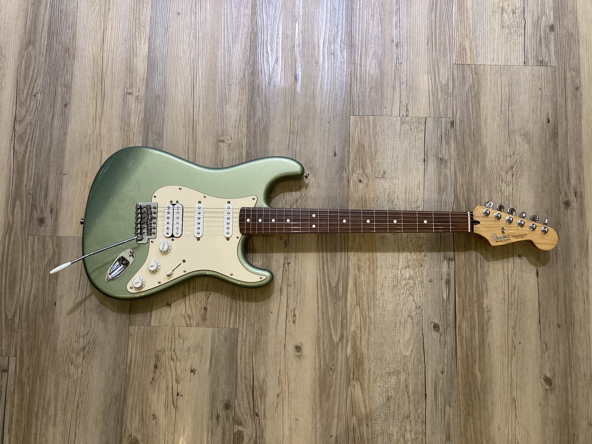 FENDER - Standard Fat Strat Mexic HSS Sage Green Metallic 2002 + Housse