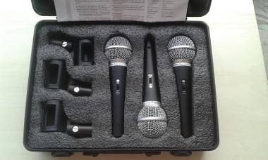 IMG STAGE LINE DM-3 SET 3 microfoni dinamici con supporti per canto e voce