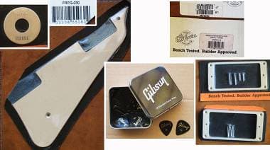 GIBSON LES PAUL cream pickguard + switch & pickup rings + 50 plettri - ORIGINALI