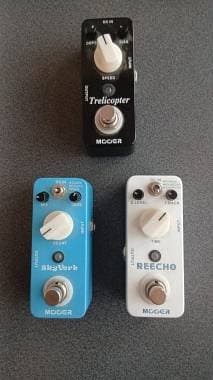 Pedalini Mooer Reecho Trelicopter Skyverb Eco Delay Tremolo Riverbero