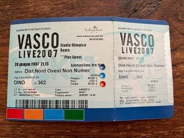 Biglietto Concerto VASCO Stadio Olimpico 2007