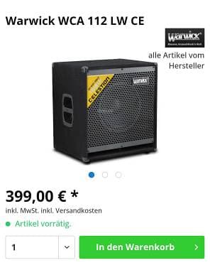 Warwick 1x12 lightweight celestion