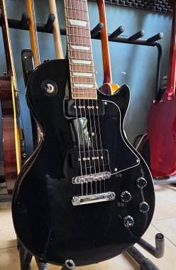 Aria Pro II Blitz Leopard Black Single Cut Junior Special P90