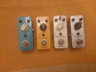 mooer - chorus, cpmpressore, overdrive, fuzz - 4 pedali