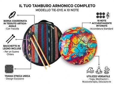 Steel Tongue Drum - Tamburo Armonico a Lingua d'Acciaio + Custodia