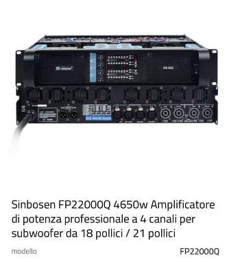 Amplificatore Sinbosen FP22000