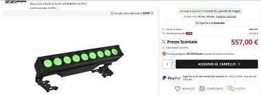 Barra led batteria 9x18 ZZIPP RGBWA UV